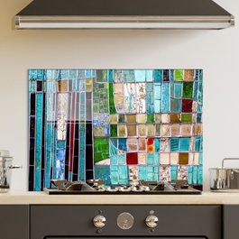 Wallity Pintura Decorativa de Vidrio Templado Multicolor 70 x 100 cm